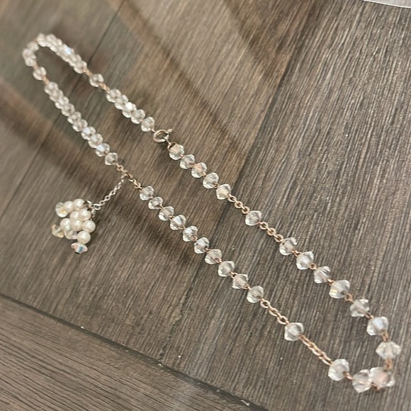 Vintage Cut Glass Crystal Y Necklace with Tassel - Picture 11 of 15